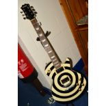 AN INDIE GUITAR CO 'BULLSEYE' LES PAUL STYLE ELECTRIC GUITAR, Zakk Wylde black and white target