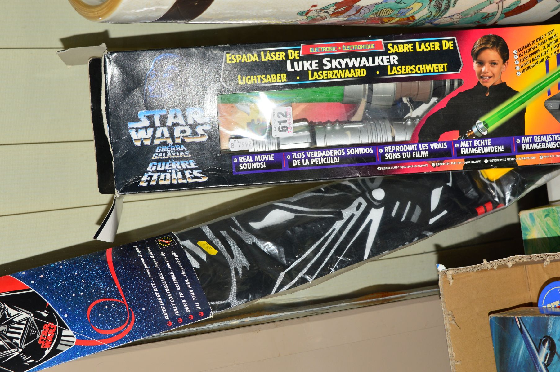 A BOXED KENNER STAR WARS ELECTRONIC LUKE SKYWALKER LIGHTSABER, not tested, contents not checked,