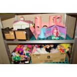 THREE BOXES AND LOOSE TOYS AND TY BEANIES, to include 'My Little Pony' different coloured ponies and