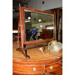 A GEORGIAN MAHOGANY AND BANDED BEVELLED EDGE TOILET MIRROR