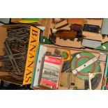 A QUANTITY OF UNBOXED AND ASSORTED MAINLY HORNBY O GAUGE MODEL RAILWAY ITEMS, to include No.2