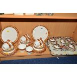 AN EARLY DERBY PORCELAIN TEASET, No2109 to base, comprising two cake plates, milk jug (hairline),