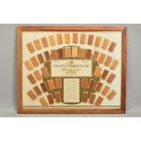 FORTY EIGHT MOUNTED WOOD SPECIMINS, mid 20th Century with numbered index, advertising Fitchett &