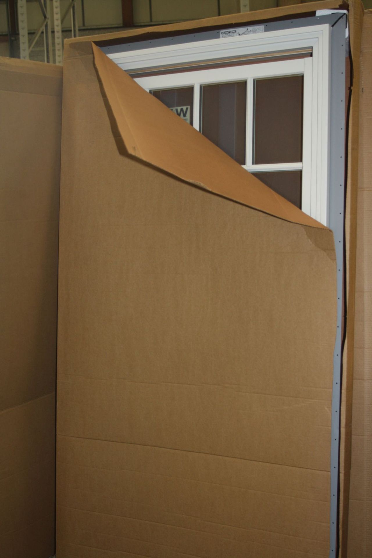 A BOXED ANDERSON DOUBLE HUNG WINDOW UNIT, in white 190x93cm