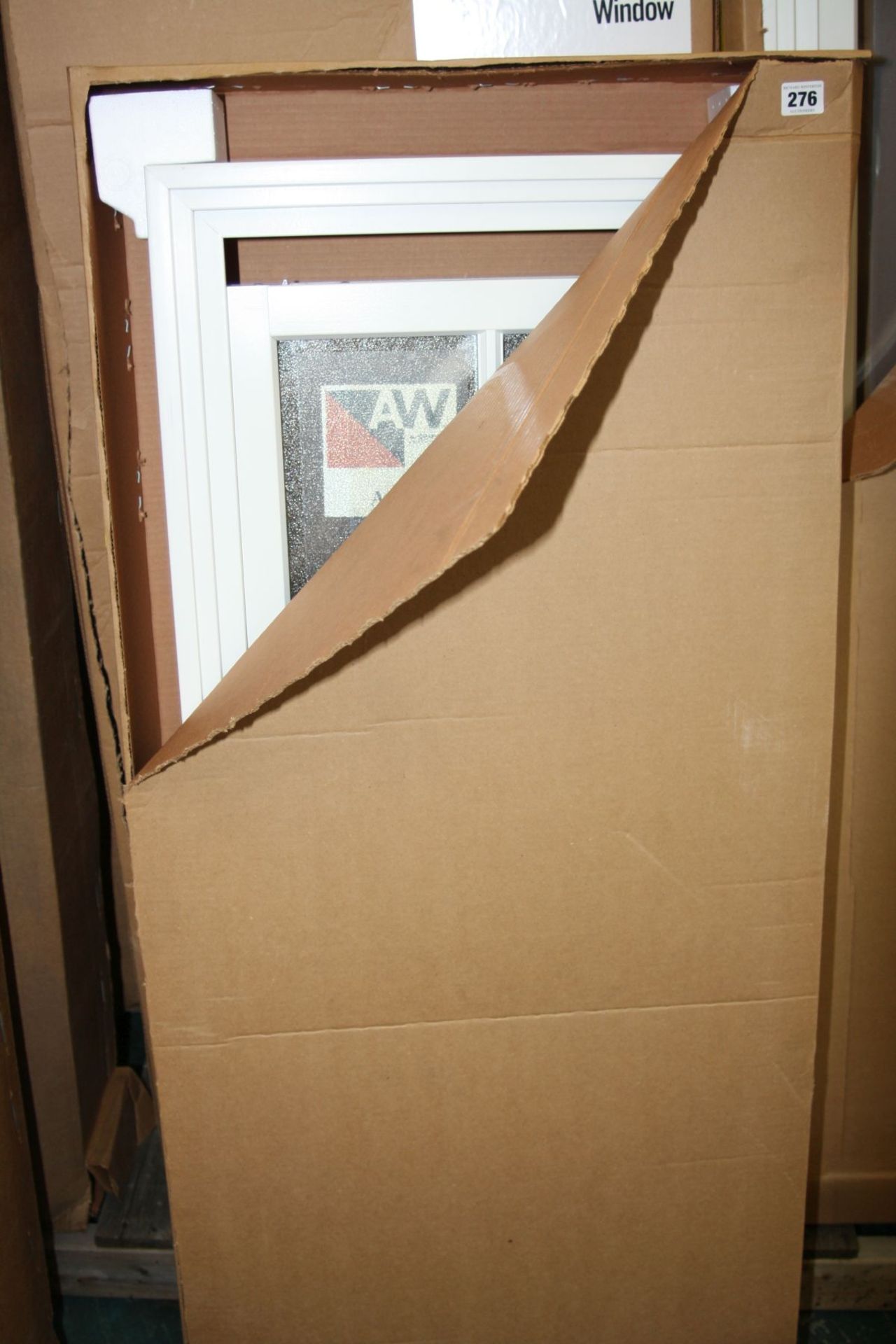 A BOXED ANDERSON DOUBLE HUNG WINDOW UNIT, 122x49cm