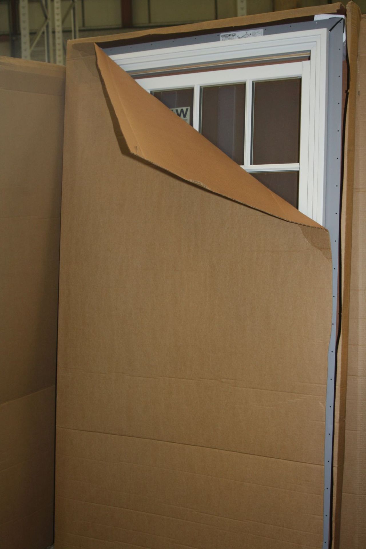 A BOXED ANDERSON DOUBLE HUNG WINDOW UNIT, in white 190x93cm