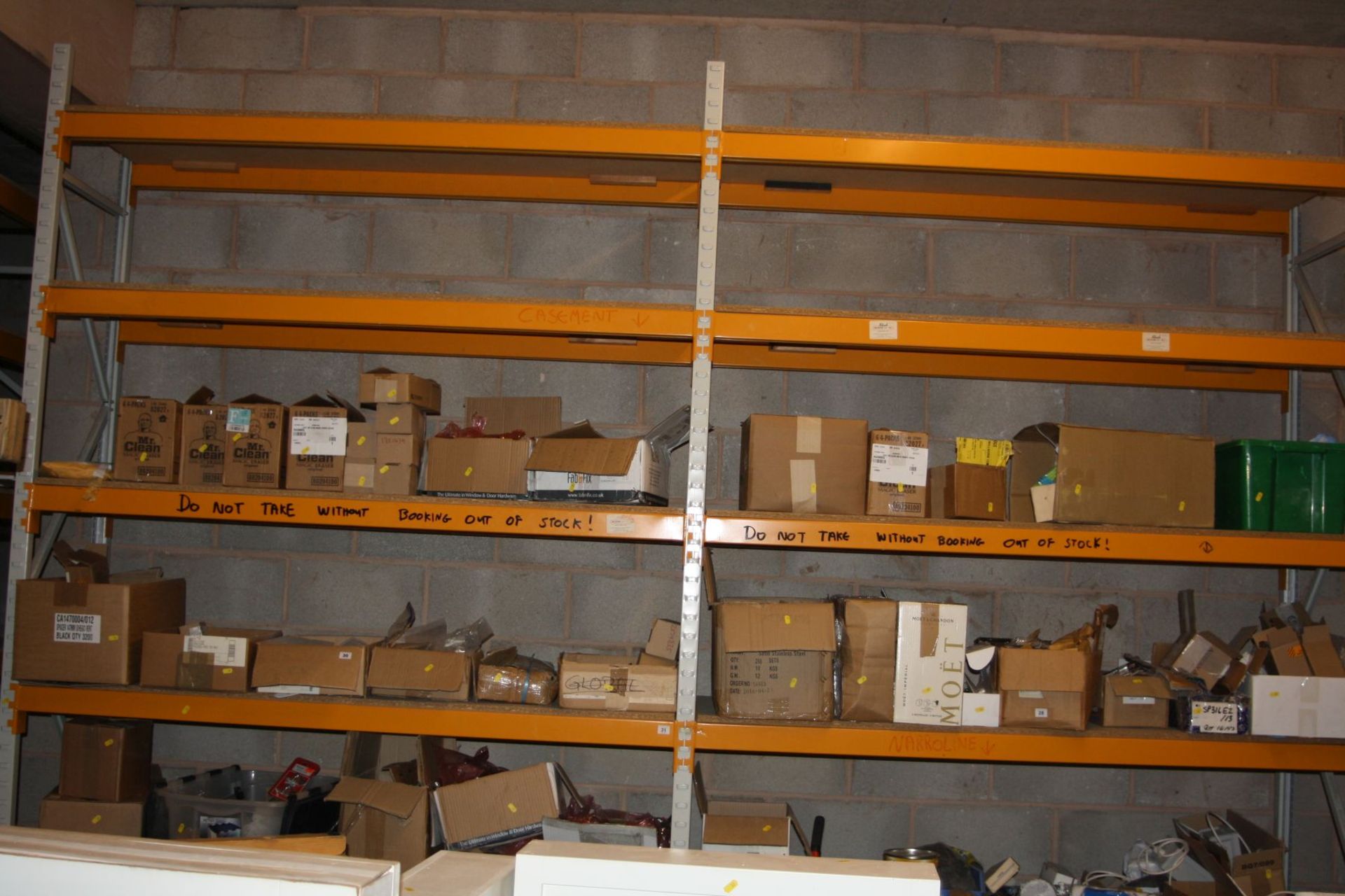 TWO BAYS OF 3 METRE HIGH PALLLET RACKING with 10 pairs of supports 180cm long and chipboard boards