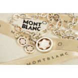 A MODERN MONT BLANC NECKLACE AND MATCHING EARRINGS SET, necklace comprised heavy plain links