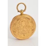 AN EARLY 20TH CENTURY 9CT GOLD WALTHAM POCKET WATCH AND ALBERT CHAIN, pocket watch measuring