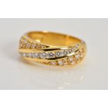 A MODERN 18CT GOLD DIAMOND PAVE SET BAND RING, approximate total diamond weight 1.16ct, colour