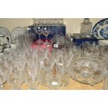 A COLLECTION OF BOXED AND LOOSE GLASSWARE including Thomas Webb and Webb Corbett, suite of
