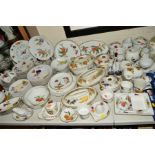 ROYAL WORCESTER 'EVESHAM' TABLEWARES, etc, to include wall clock, tureens, flan dishes, lemon
