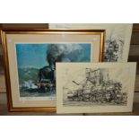 A FRAMED AND GLAZED SIGNED LIMITED EDITION TERENCE CUNEO PRINT, 'Duchess of Hamilton' Limited