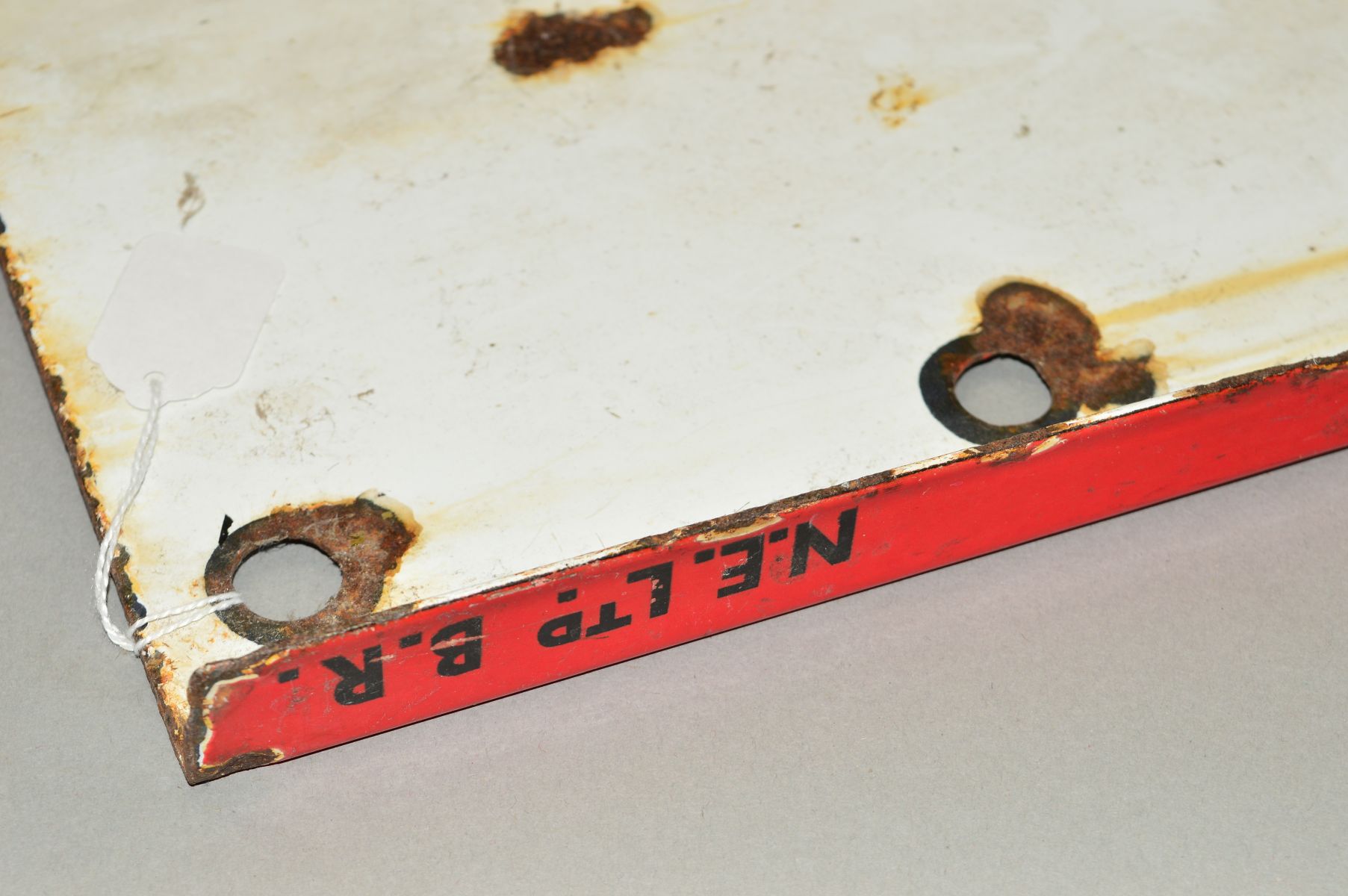 A HOME SIGNAL ARM, marked N.E. Ltd B.R., has some wear, damage, markings and paint loss/rust, length - Image 5 of 5