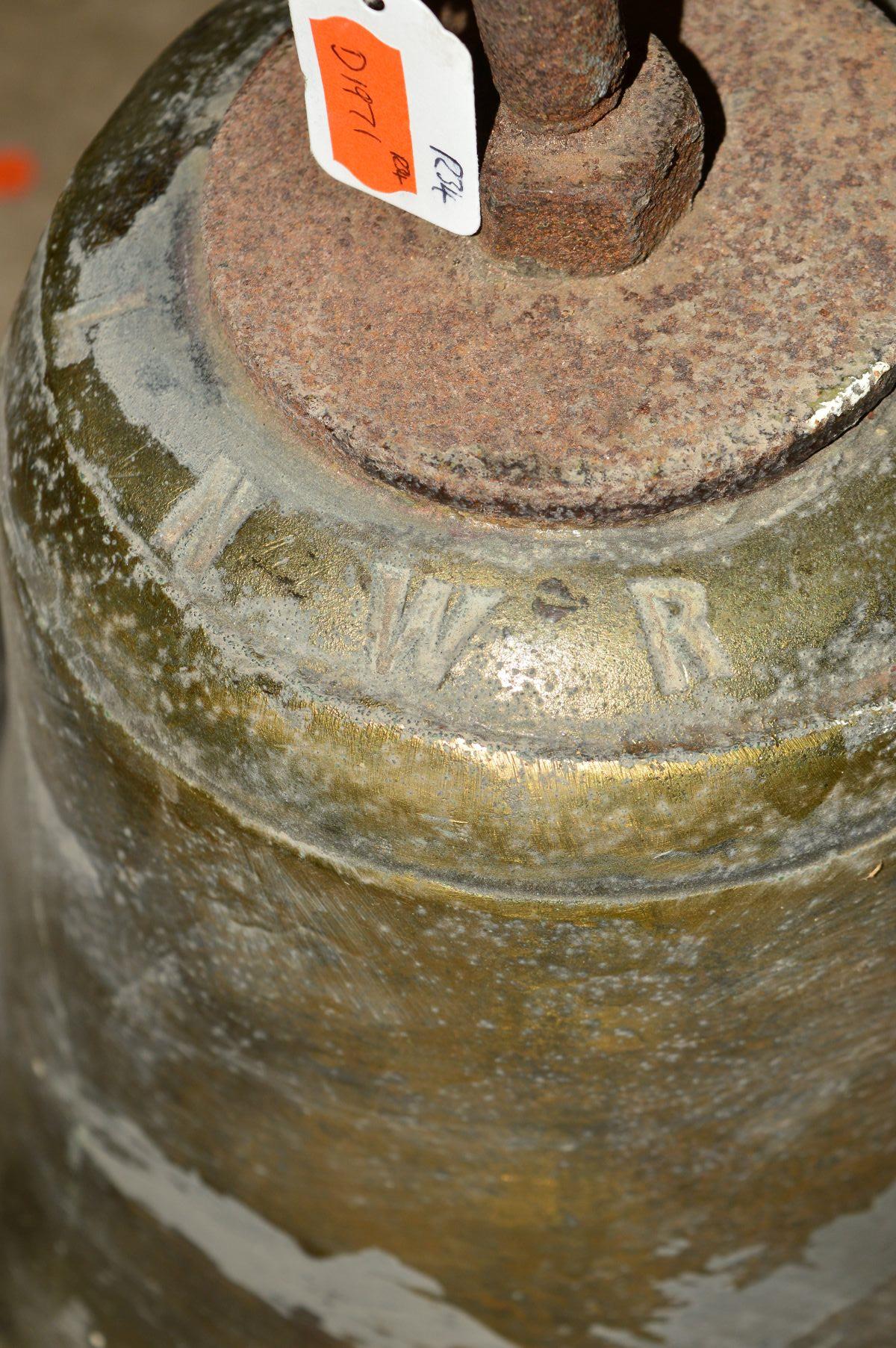 AN L.N.W.R. CAST BRASS BELL, with original clapper, bell stamped L.N.W.R. to top, believed to be - Image 2 of 4