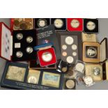 A BOX CONTAINING MAINLY PROOF COINS, to include a boxed EEC Presidency Piedfort silver proof 1992/93