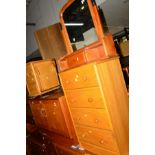 A G PLAN TEAK TWO DOOR CABINET, together with a cabinet with four fall front doors, magazine unit