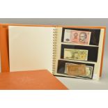 A WORLD BANKNOTE ALBUM WITH UNCIRCULATED NOTES AND EXPERIMENTAL TYPES, notes and album in
