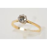 A DIAMOND SINGLE STONE RING, estimated modern round brilliant cut diamond weight 0.50ct, colour