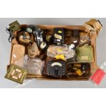 A LARGE BOX OF ASSORTED MILITARIA, including current British issue Desert Mine encounter kit with