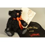 A LIMITED EDITION STEIFF QVC 2008 BEAR OF THE YEAR, black mohair, wearing orange ribbon, No 404/