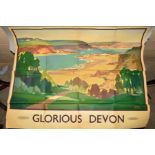 A BRITISH RAILWAYS POSTER 'GLORIOUS DEVON', by Leonard Richmond, published by The Railway Executive,