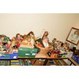 FOUR BOXES OF MODERN COLLECTORS DOLLS ETC, to include Leonardo examples, national costume dolls,