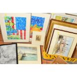 A SMALL GROUP OF PAINTINGS AND PRINTS ETC, to include two limited edition prints by Stanley King, '