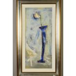 DARINA MARKO (BULGARIA 1966) 'TRUE BLUE V' an abstract still life flower in a vase, signed bottom