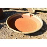 A VINTAGE GALVANISED CIRCULAR SHOWER BASIN, diameter 100cm