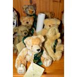 A COLLECTION OF SEVEN HERMANN MINIATURE EDITION DECADE BEARS, 1910 to 1970, all with limited edition
