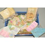 A QUANTITY OF ASSORTED RAILWAY TICKETS AND LABELS, to include Midland Railway Third Class Free Pass,