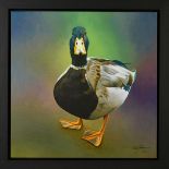 PAUL JAMES (BRITISH CONTEMPORARY) 'JUST CHARLIE', a limited edition box canvas print of a Duck 35/