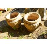 A PAIR OF COMPOSITE GREEK STYLE PLANTERS (2)