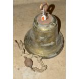 AN L.N.W.R. CAST BRASS BELL, with original clapper, bell stamped L.N.W.R. to top, believed to be