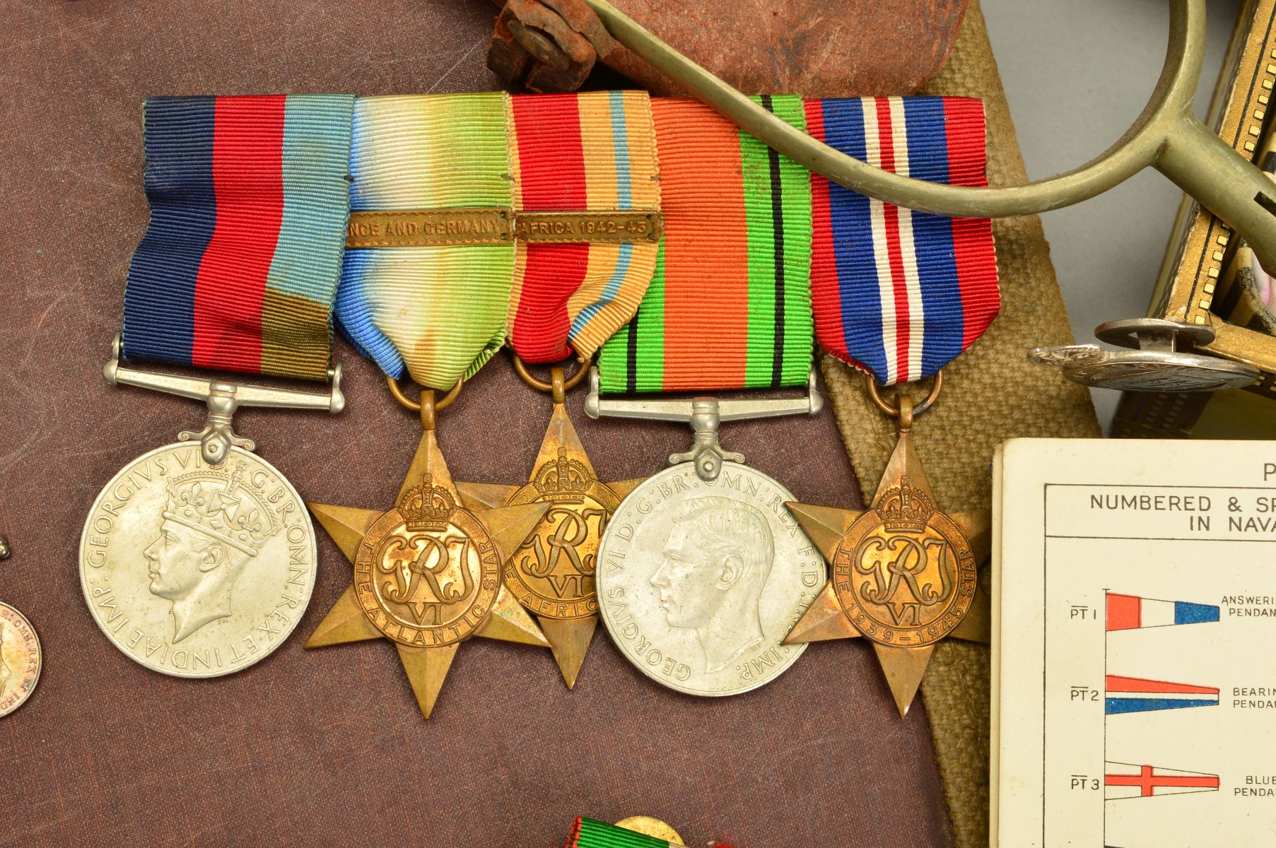 A LARGE CIGAR BOX CONTAINING A WWII GROUP OF MEDALS, as follows, 1939-45, Atlantic (France & Germany - Image 2 of 5