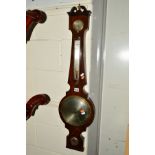 A GEORGIAN MAHOGANY BANJO BAROMETER, marked J Dubini, height 100cm