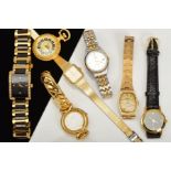 SIX LADIES WRIST WATCHES AND A POCKET WATCH, to include two Lorus watches, a Montine, a Sekonda