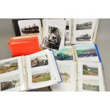 A COLLECTION OF RAILWAY PHOTOGRAPHS, many with negatives, mainly preserved steam railway and