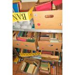 EIGHT BOXES OF VINTAGE WORKS OF FICTION, to include Trollope, Thackery, etc