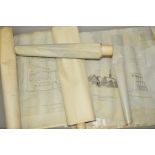 A QUANTITY OF ORIGINAL PLANS AND DOCUMENTS RELATING TO PROPOSED INSTITUTE (AS A WAR MEMORIAL) AND