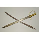 A VICTORIAN ERA 1856 PATTERN 'PIONEER SWABACK' SHORT SWORD, faint makers marks for Birmingham,