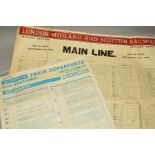A LONDON MIDLAND & SCOTTISH RAILWAY (MIDLAND SECTION) MAIN LINE TIMETABLE POSTER, valid from July