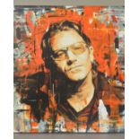 ZINSKY (BRITISH CONTEMPORARY) 'ROCK STAR', a limited edition box canvas print 27/95, a portrait of