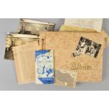 A WWII PERIOD PHOTO ALBUM, containing a large number of photographs, postcards and press cuttings,