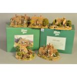 FOUR LARGE BOXED LILLIPUT LANE SCULPTURES FROM BRITISH COLLECTION, (blue backstamp) 'Country Living'