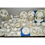 A ROYAL WORCESTER EVESHAM PATTERN DINNER SERVICE, including serving and flan dishes, over 110