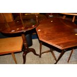 A GEORGIAN MAHOGANY TILT TOP TRIPOD TABLE and an Edwardian occasional table (sd) (2)