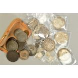 A BOX CONTAINING VICTORIAN COINS, to include Victoria Crown 1844 Star Stops (F), 1845 Crown Cinque
