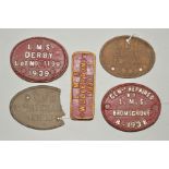 A QUANTITY OF CAST IRON L.M.S. WAGON PLATES, 'Genly. Repaired by L.M.S. Bromsgrove 4-1938', 2 x 'L.